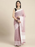 Shree Shyam Fashion Linen Purple Saree | Grocsy