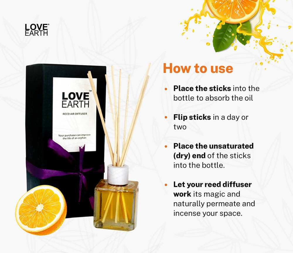 Love Earth Reed Diffuser- Orange | Grocsy