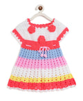 ChutPut Hand knitted Crochet Rainbow Wool Dress For Baby Girls - Multi | Grocsy
