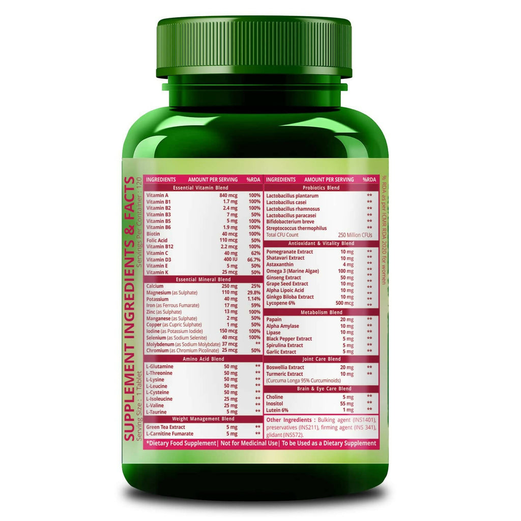 Himalayan Organics Multivitamin With Probiotics Tablets For Women | Grocsy