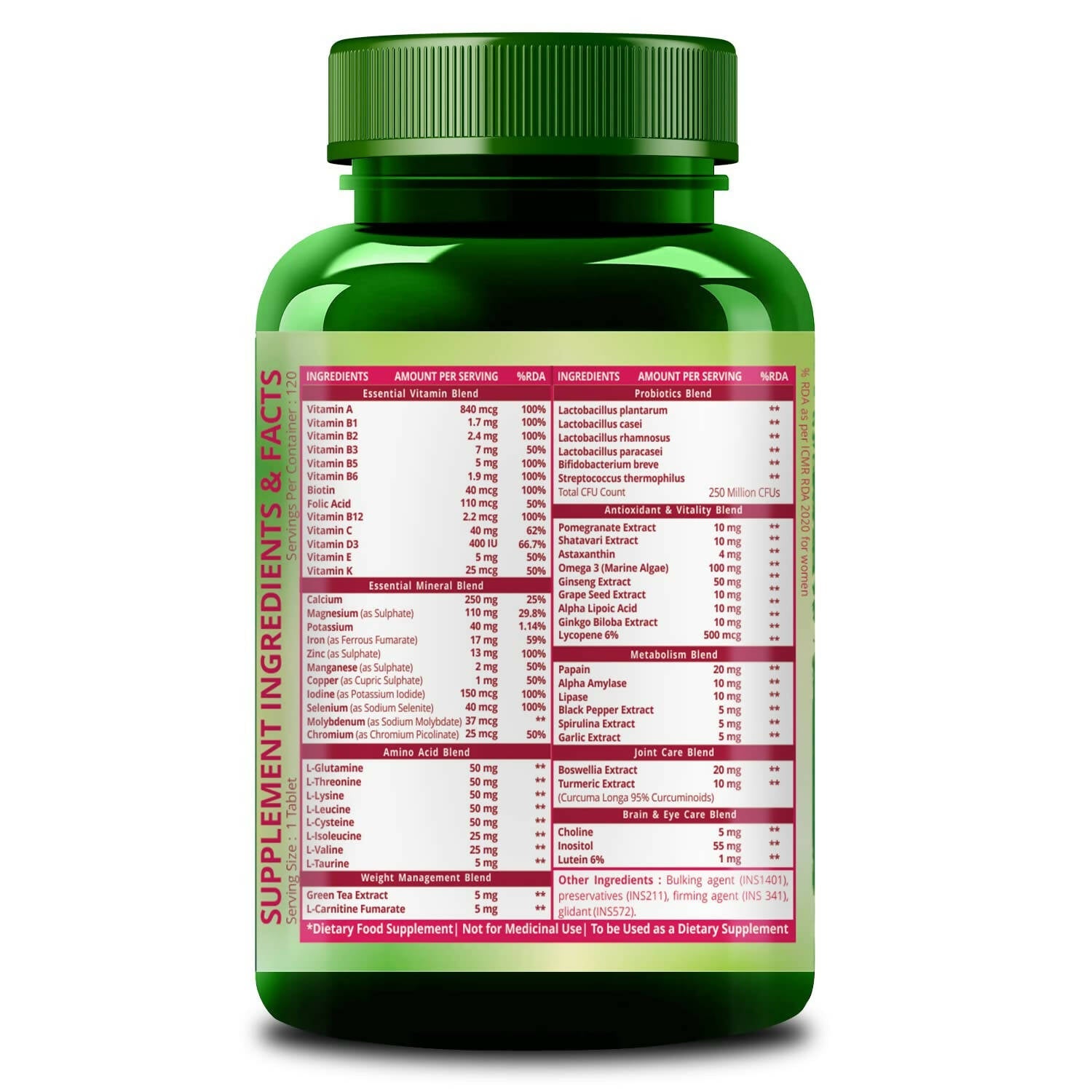 Himalayan Organics Multivitamin With Probiotics Tablets For Women | Grocsy