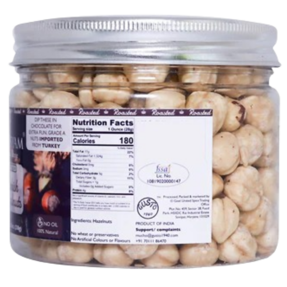 Tassyam Organics Deep Roasted Turkish Hazelnuts | Grocsy