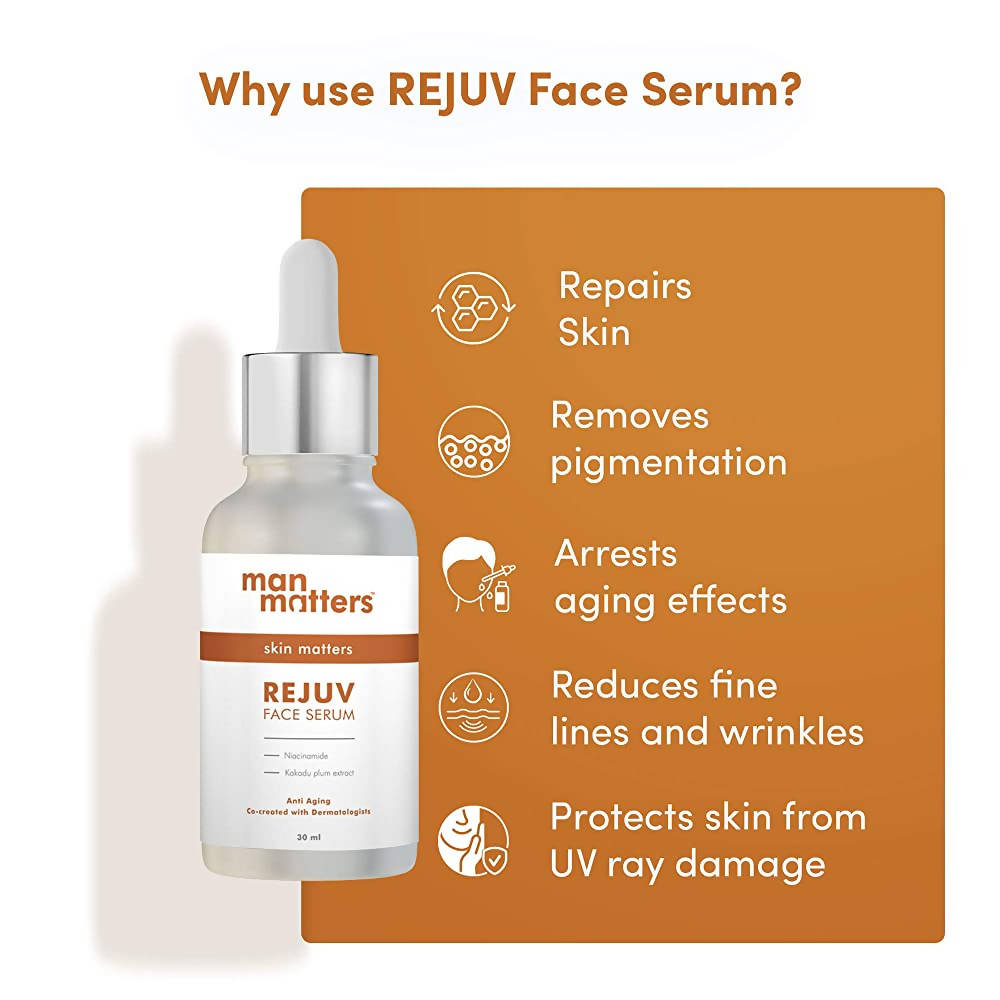 Man Matters Rejuv Face Serum For Men With Niacinamide & Kakadu Plum For All Skin Types | Grocsy
