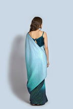 Vegaa Fashion Sky Blue Vichitra Silk Embroidered Party Wear Saree | Grocsy