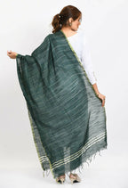 Mominos Fashion Moeza Women's Cotton Zari Box Bottle Green Dupatta | Grocsy