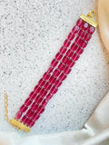 Joban Fashion Pink Brass Semi Precious Stone Bracelet | Grocsy