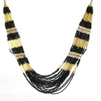 Mominos Fashion Johar Kamal Handicraft Finish Beads Work Long Necklace For Women (Black /Golden) | Grocsy