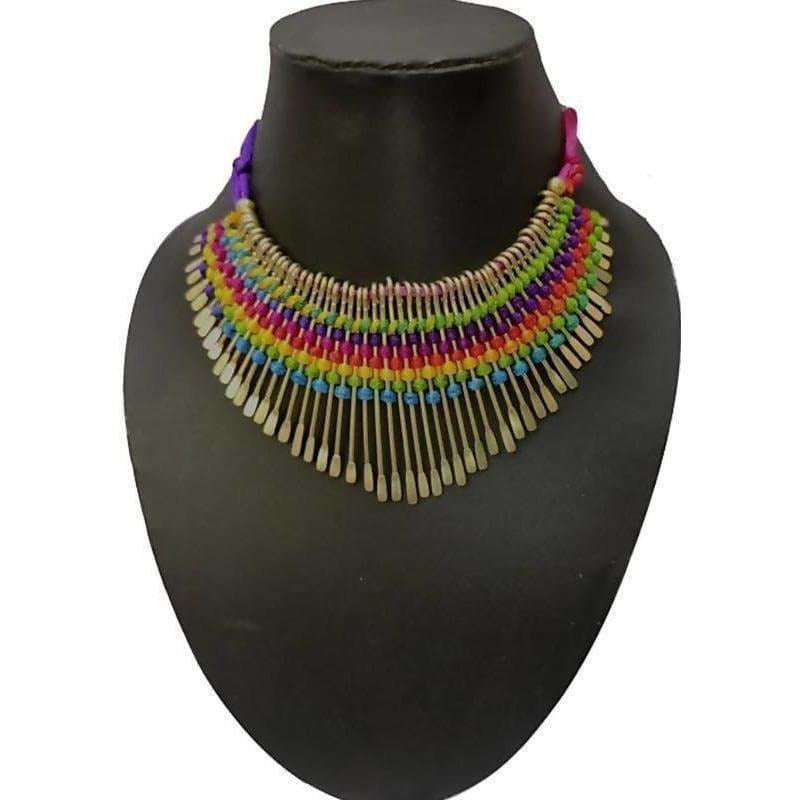 MS Fashion India Latest Traditional Multicolor Beads Necklace | Grocsy