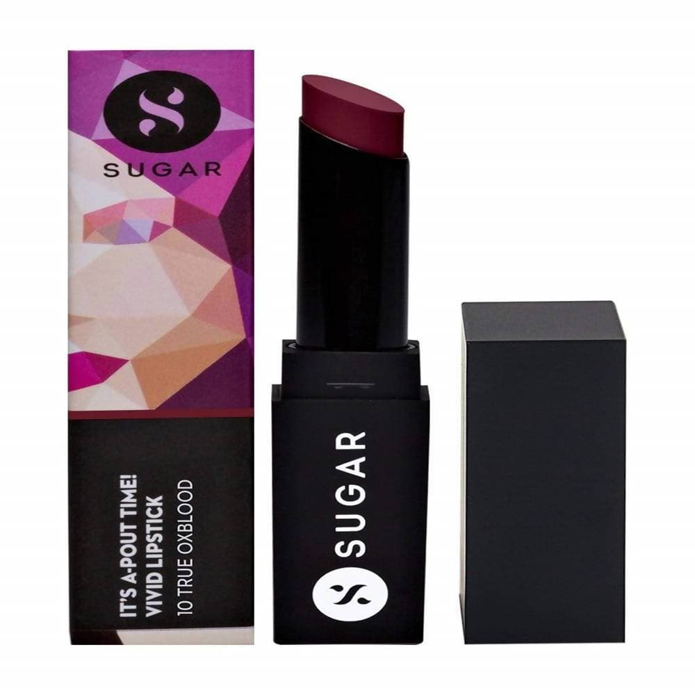 Sugar It's A-Pout Time! Vivid Lipstick - True Oxblood (Burgundy Red) | Grocsy