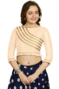 Aastha Fashion Women's Off White Art Silk Designer Party Wear Readymade Blouse | Grocsy