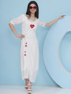 Joban Fashion White Drape Dress | Grocsy