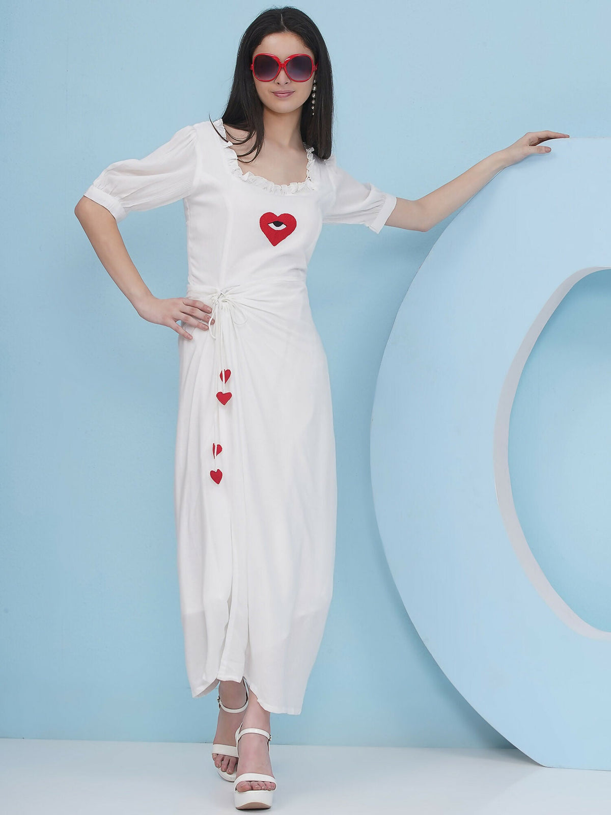 Joban Fashion White Drape Dress | Grocsy