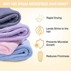 Nykaa Naturals Microfiber Hair Wrap for Frizz Free & Shiny Hair - Yellow | Grocsy