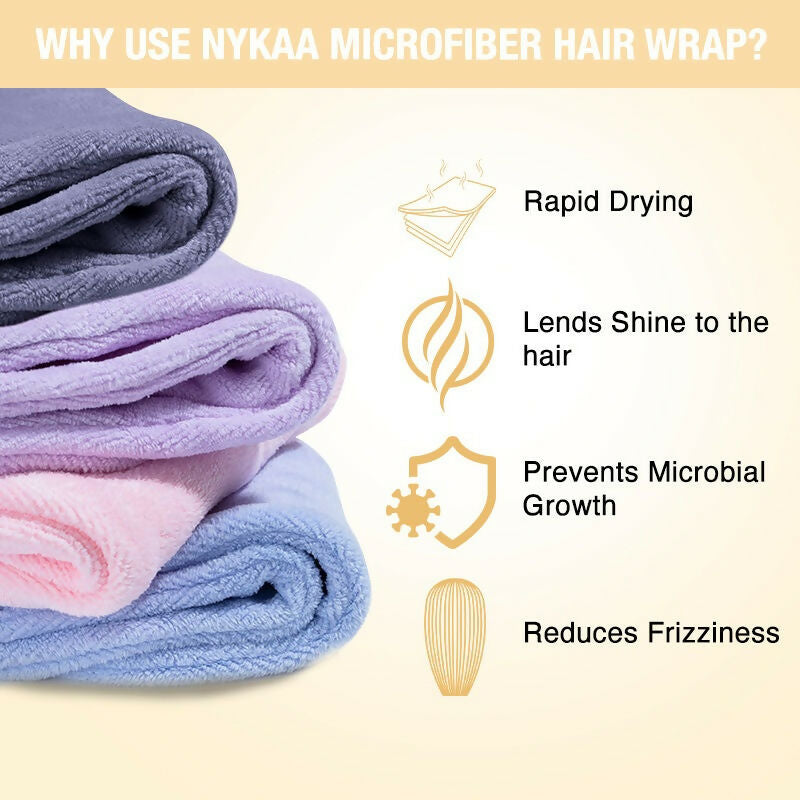 Nykaa Naturals Microfiber Hair Wrap for Frizz Free & Shiny Hair - Yellow | Grocsy