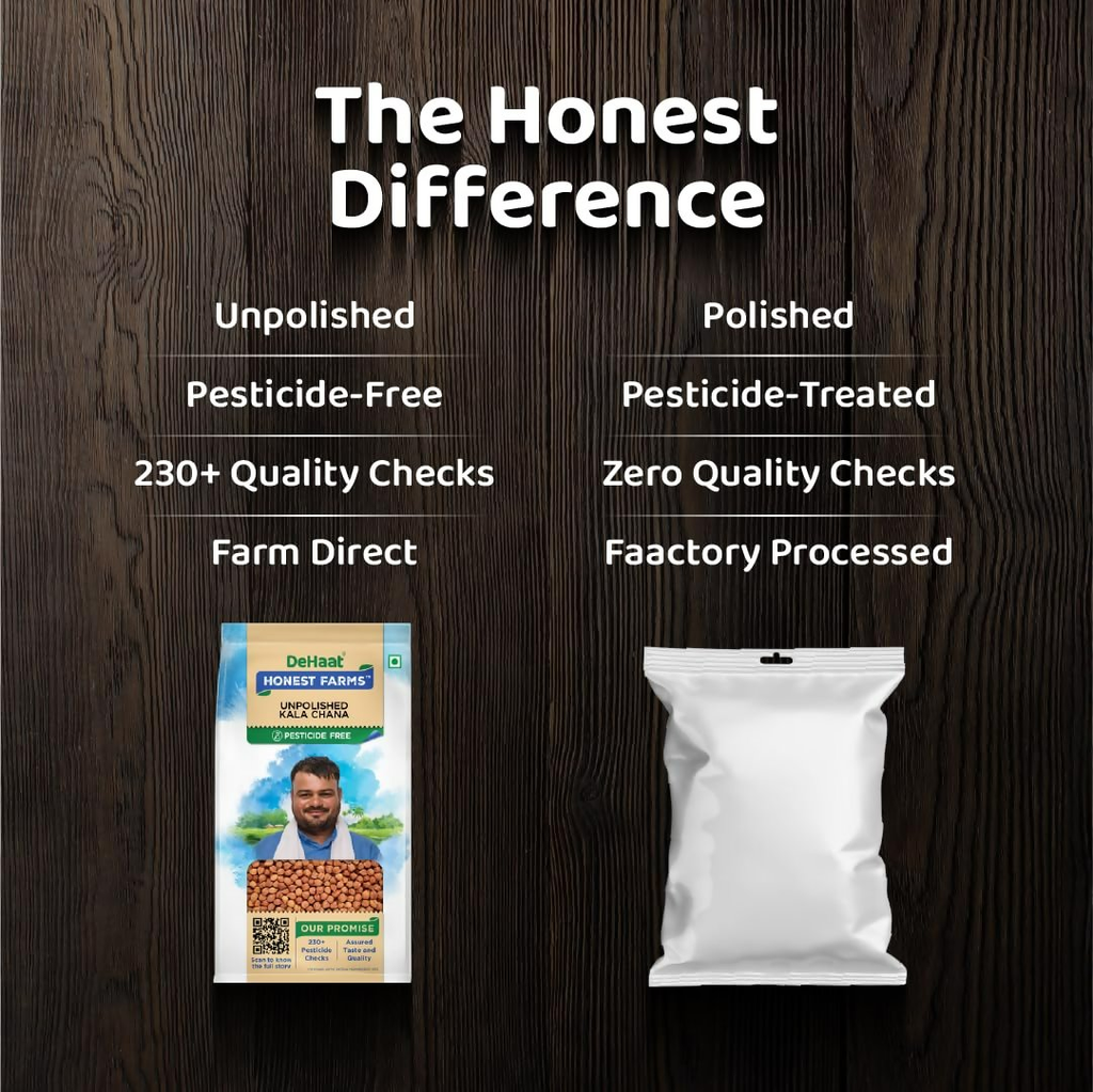 Dehaat Honest Farms Unpolished Kala Chana - Pesticide Free | Grocsy