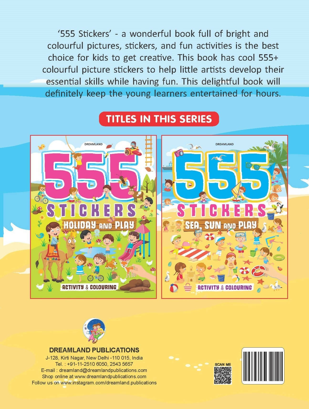 Dreamland 555 Stickers, Sea, Sun and Play Activity & Colouring Book : Children Interactive & Activity Book | Grocsy