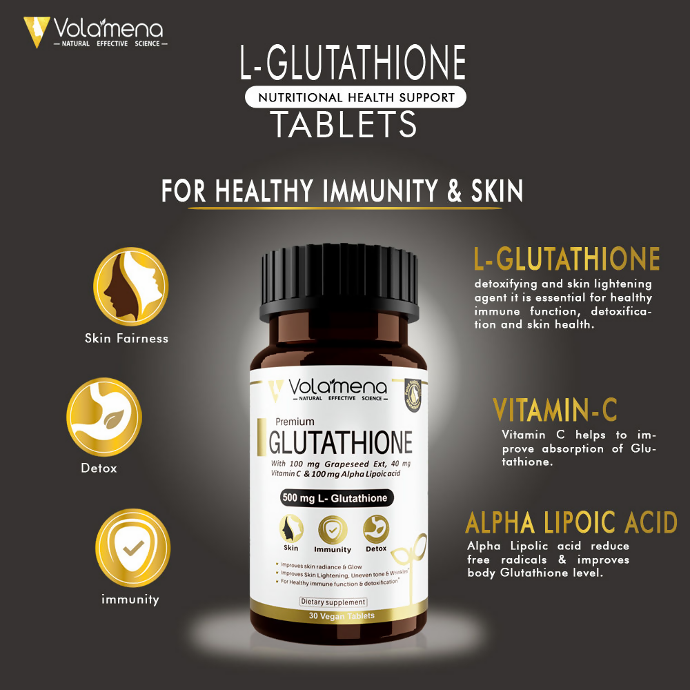 Volamena Premium 500 mg L - Glutathione -Tablets | Grocsy