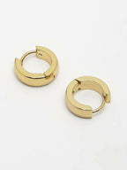 NVR Men's Gold Plated Hoop Earrings | Grocsy