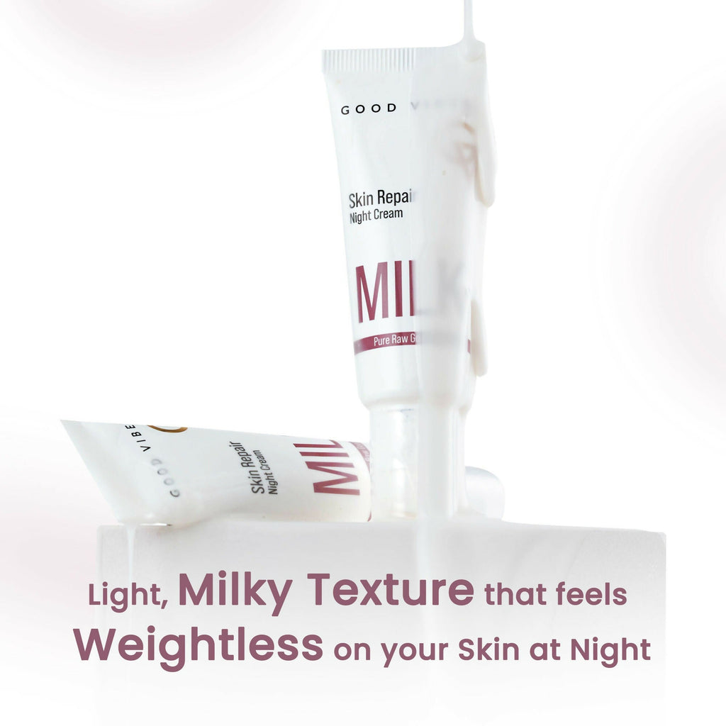 Good Vibes Skin Repair Milk Night Cream with 100% Pure Raw Goat Milk | Grocsy