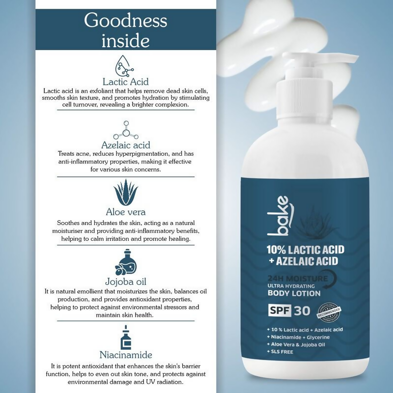 Bake 10% Lactic Acid Body Lotion SPF 30 | Grocsy