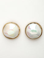 NVR Wome's Gold-Polished Pearl Studded Circular Studs Earring | Grocsy