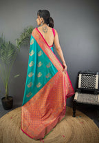 Joban Fashion Maroon Peacock Banarasi Silk Sarees | Grocsy