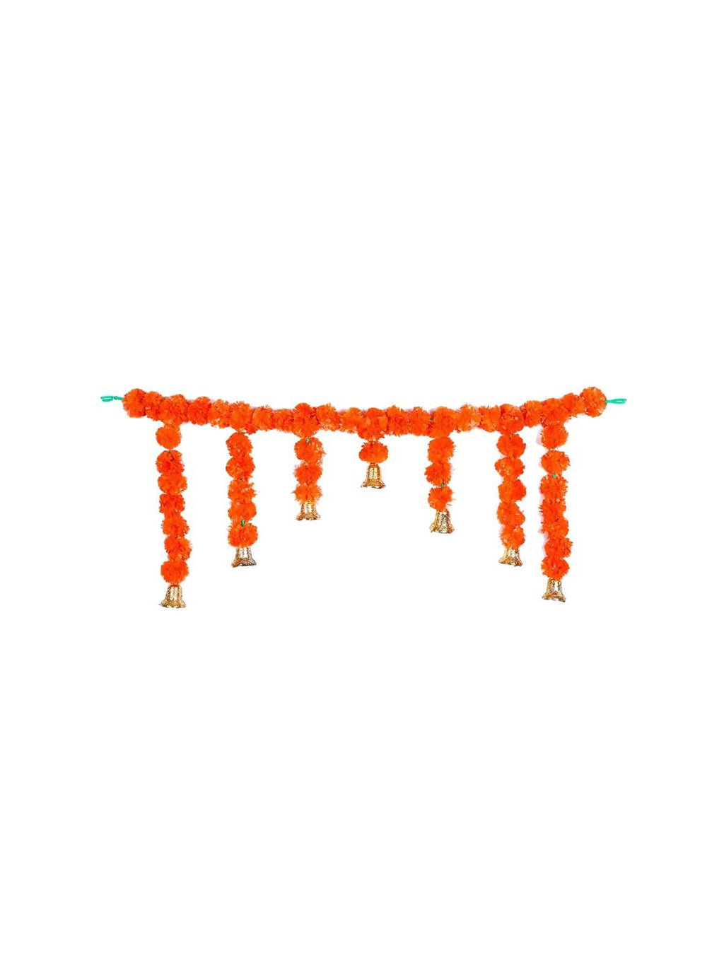 Tied Ribbons Orange Hanging Marigold Flowers Garland | Grocsy