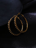 NVR Women Gold Toned Beaded Circular Earrings | Grocsy