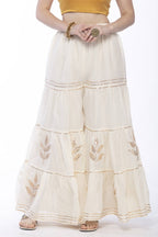 Mominos Fashion Cotton Off White Gotta Work Sharara | Grocsy