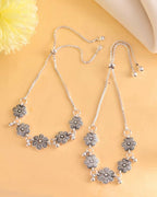 VOJ Set of 2 Traditional Flower Shapped Designer Anklet | Grocsy