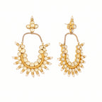 Nuyug 22k Gold Plated Royal Pearl Accent Kundan Earrings | Grocsy