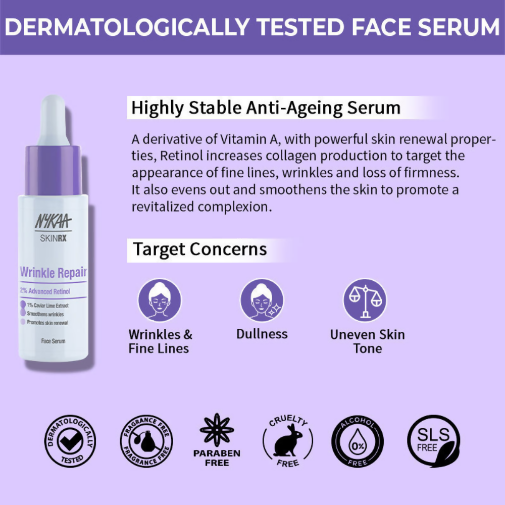 Nykaa SkinRX 2% Advanced Retinol Night Face Serum | Grocsy
