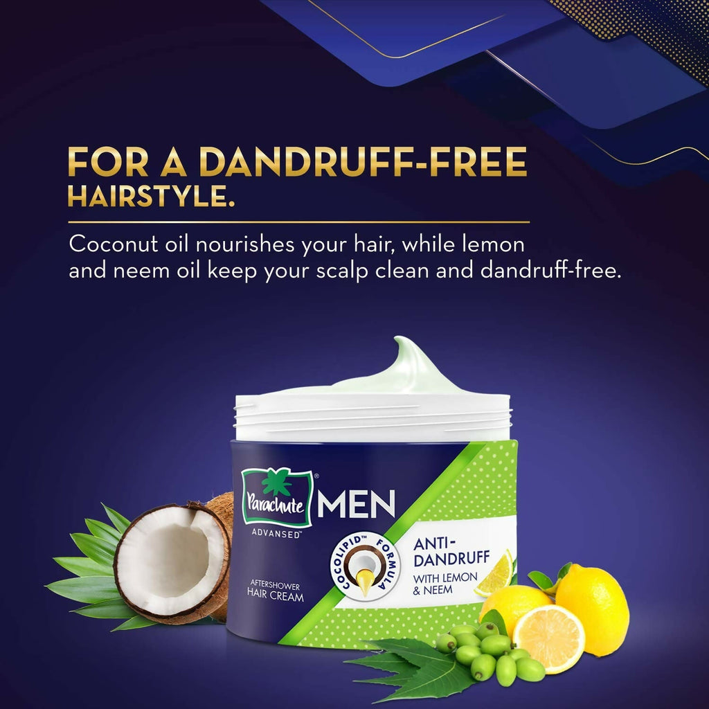 Parachute Advansed Men Hair Cream, Anti-Dandruff, With Lemon & Neem | Grocsy