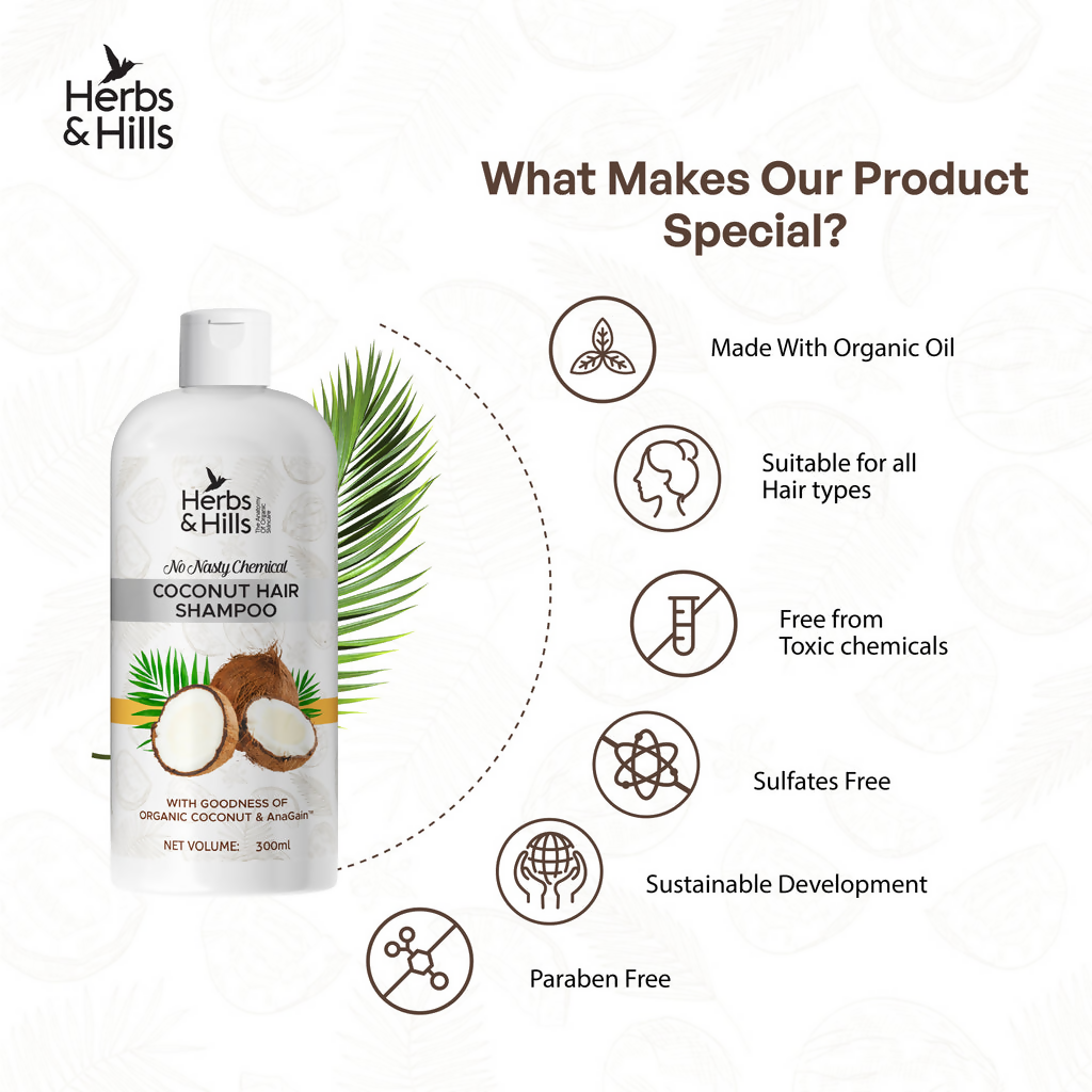 Herbs & Hills Coconut Hair Shampoo | Grocsy