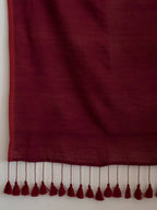 Suta Maroon Solid Cotton Blend Saree | Grocsy