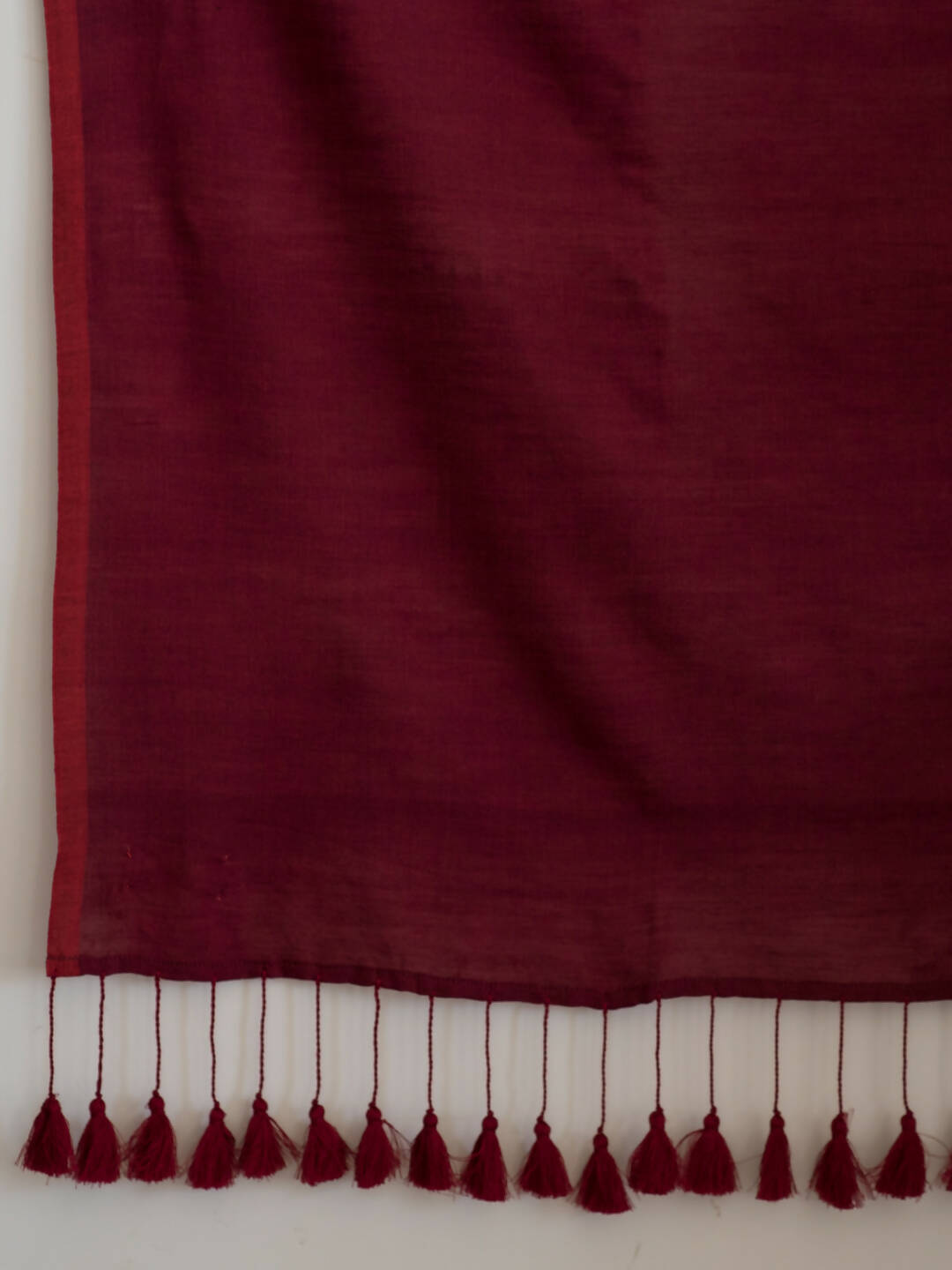 Suta Maroon Solid Cotton Blend Saree | Grocsy