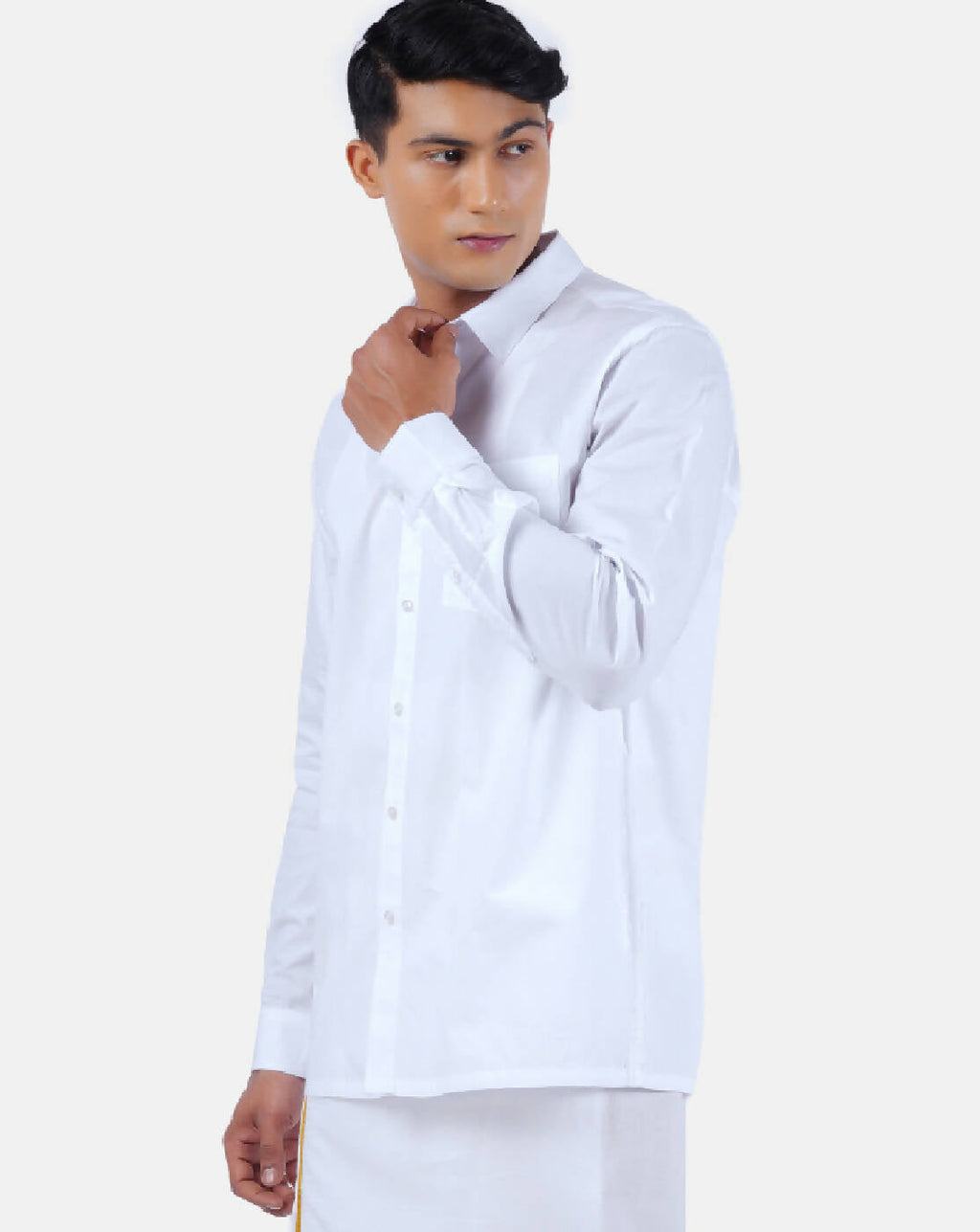 Ramraj Cotton Mens 100 % Cotton Viceroy Full Sleeve White Shirt | Grocsy