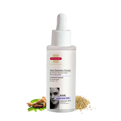 Inveda AHA Lactic Acid 10% + Hyaluronic Acid Glow Restoration Formula | Grocsy