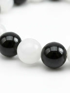 NVR Black & White Beaded Bracelet for Men & Women | Grocsy