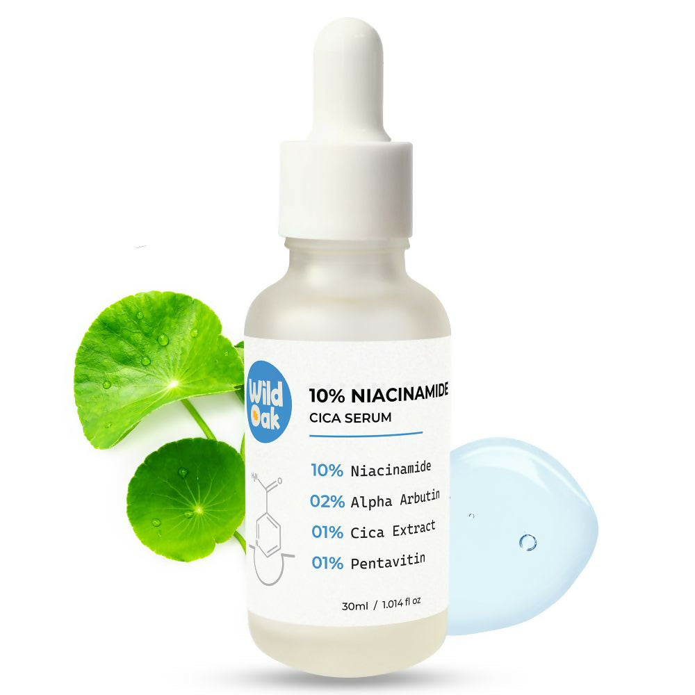 Wild Oak 10% Niacinamide Cica Serum For Face Reduces Sebum Pigmentation, Evens Skin Tone & Minimises Pores | Grocsy