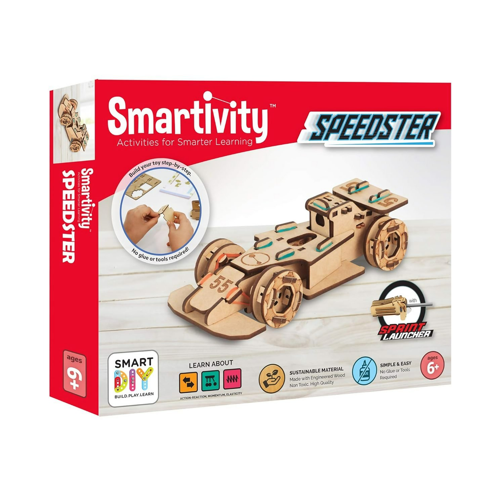 Smartivity Speedster 3D Wooden Model Engineering STEM Learning Toy For Kids Ages 6 and Up | Grocsy
