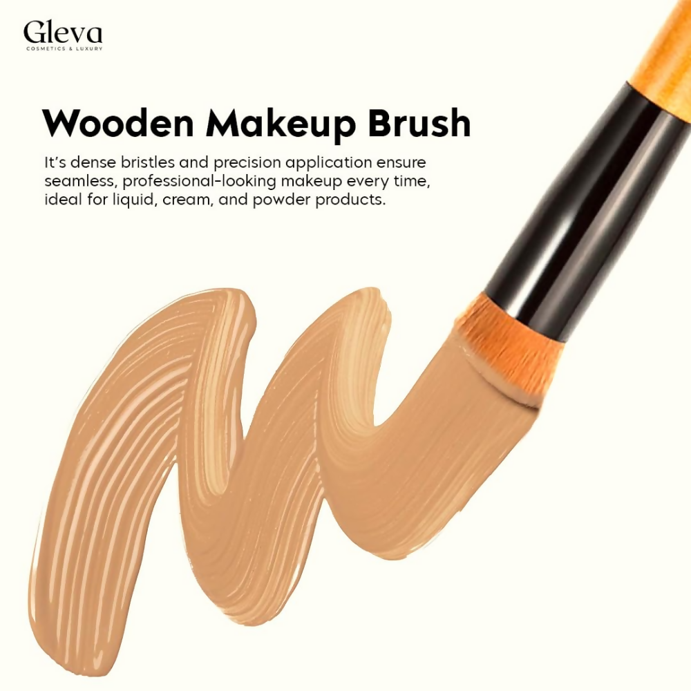 Gleva Wooden Makeup Brush | Grocsy