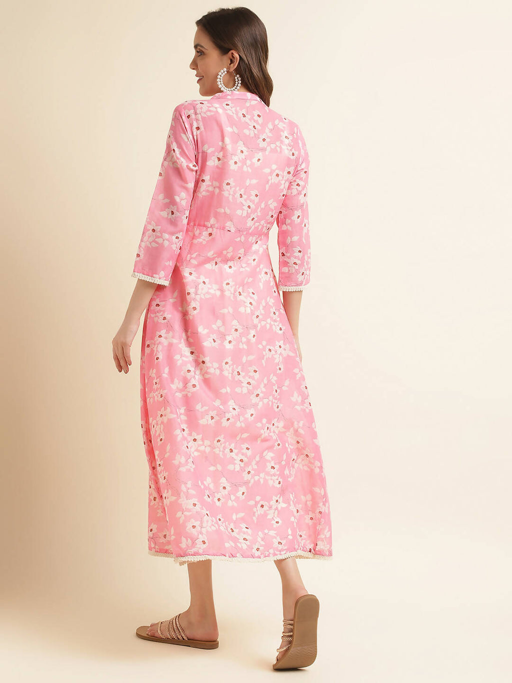 White Cotton Solid Flared Dress with Printed Shrug - Yukti | Grocsy
