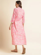White Cotton Solid Flared Dress with Printed Shrug - Yukti | Grocsy