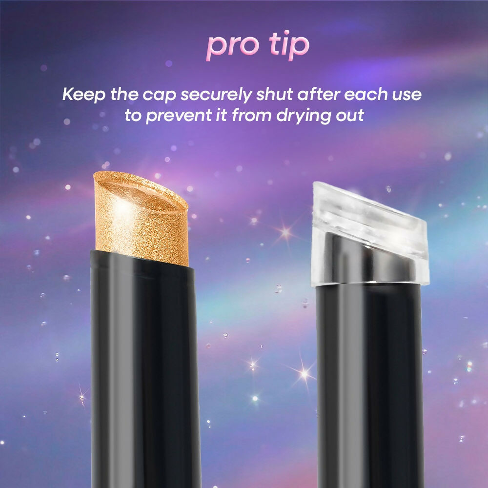 Nykaa Diamond Jelly Cooling Shimmer Eyeshadow Stick - Multi-Use, High Shine Glitter - Champagne Drip | Grocsy