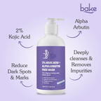 Bake 2% Kojic Acid Face Wash With Alpha Arbutin | Grocsy