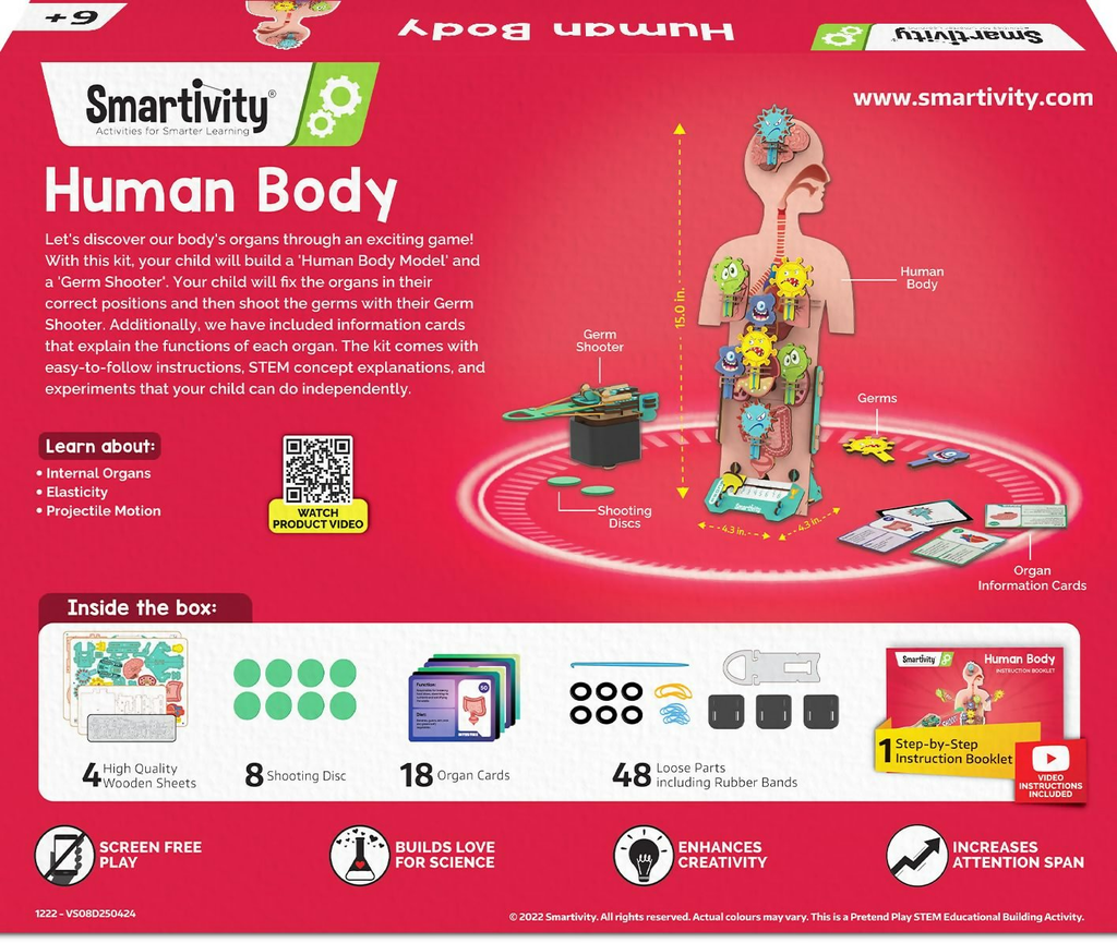 Smartivity Human Body Toy For Kids 6-12 Years Body Organs & Functions | Grocsy