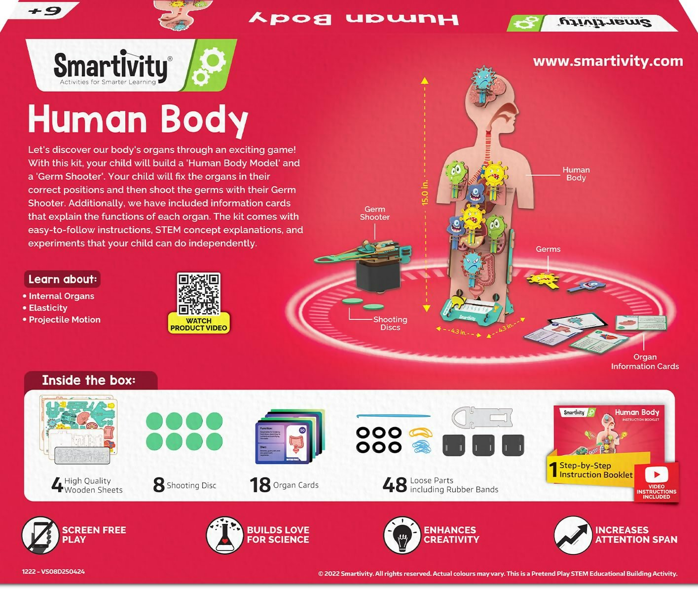 Smartivity Human Body Toy For Kids 6-12 Years Body Organs & Functions | Grocsy