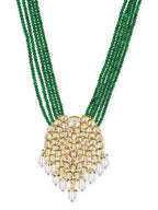 Gold-Toned Green Brass Gold-Polished Necklace - Ruby Raang | Grocsy