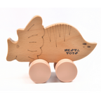 Nesta Toys Wooden Dinosaur Pull Along Toy for Toddlers & Infant 6+ Months, Wooden Toy for Babies | Grocsy